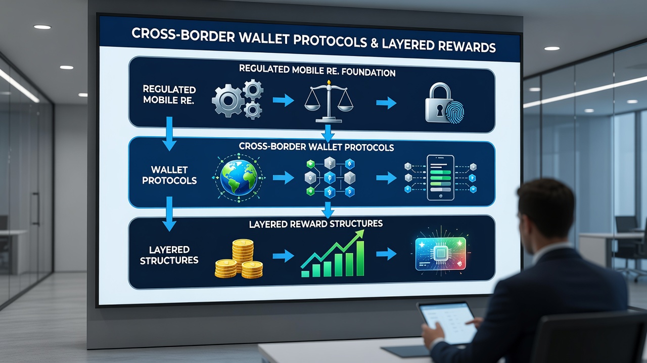 Illustration der Integration von Wallet-Protokollen mit gestaffelten Belohnungssystemen in mobilen Reel-Umgebungen unter regulatorischen Bedingungen