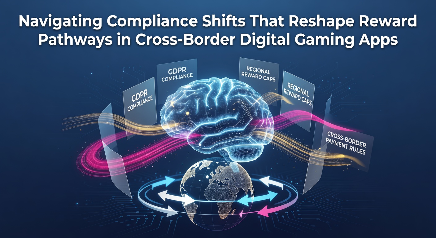 Illustration regulatorischer Anpassungen in digitalen Gaming-Plattformen mit Fokus auf Belohnungssysteme und grenzüberschreitende Compliance