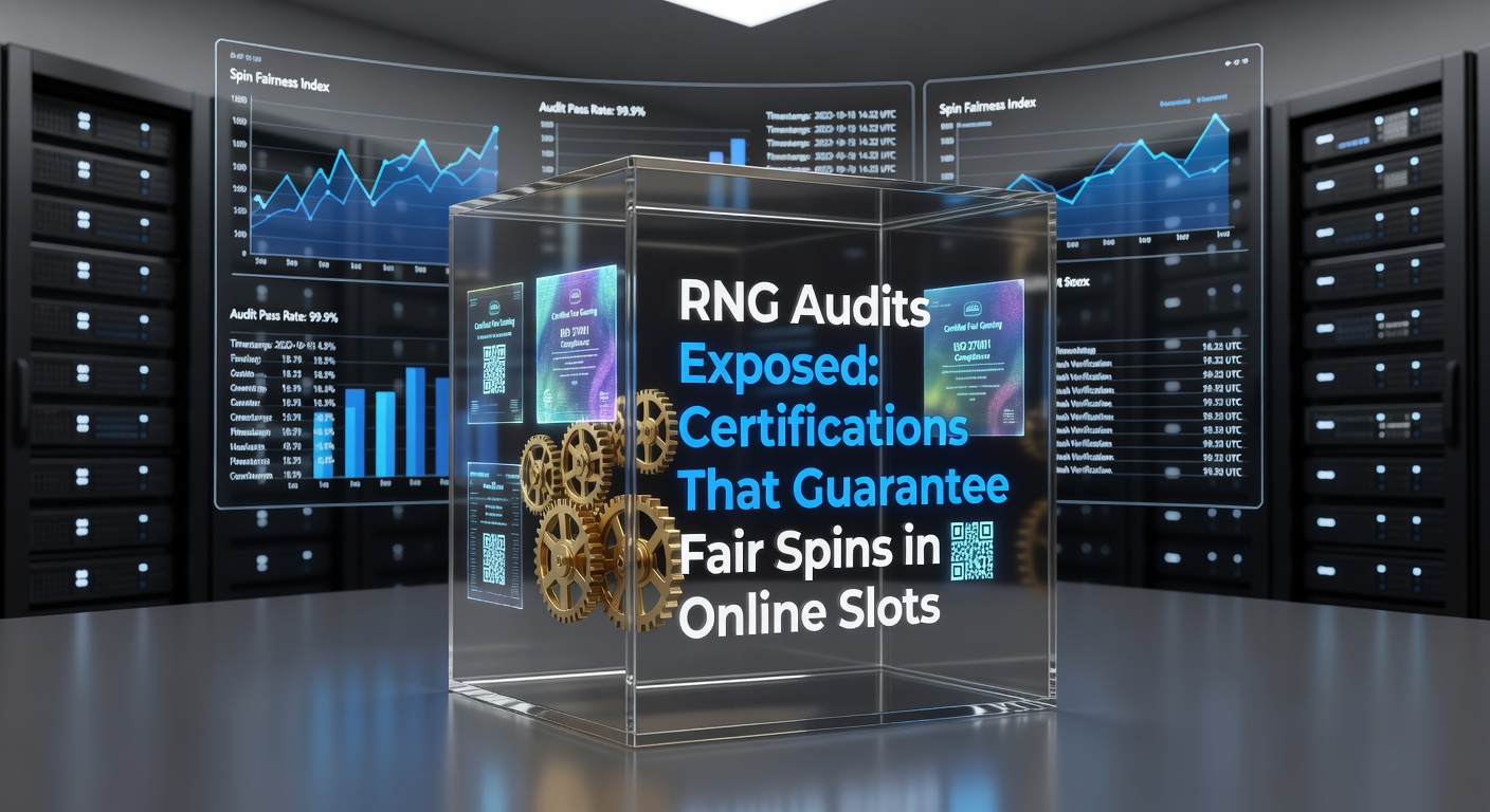 Grafische Darstellung eines RNG-Systems mit Zertifizierungs-Siegeln für faire Online-Slot-Spins